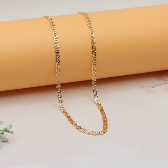 Chunky Rose Gold Chain Necklace with Bold Polished Links, XPNL0224 - Picture 1 of 12